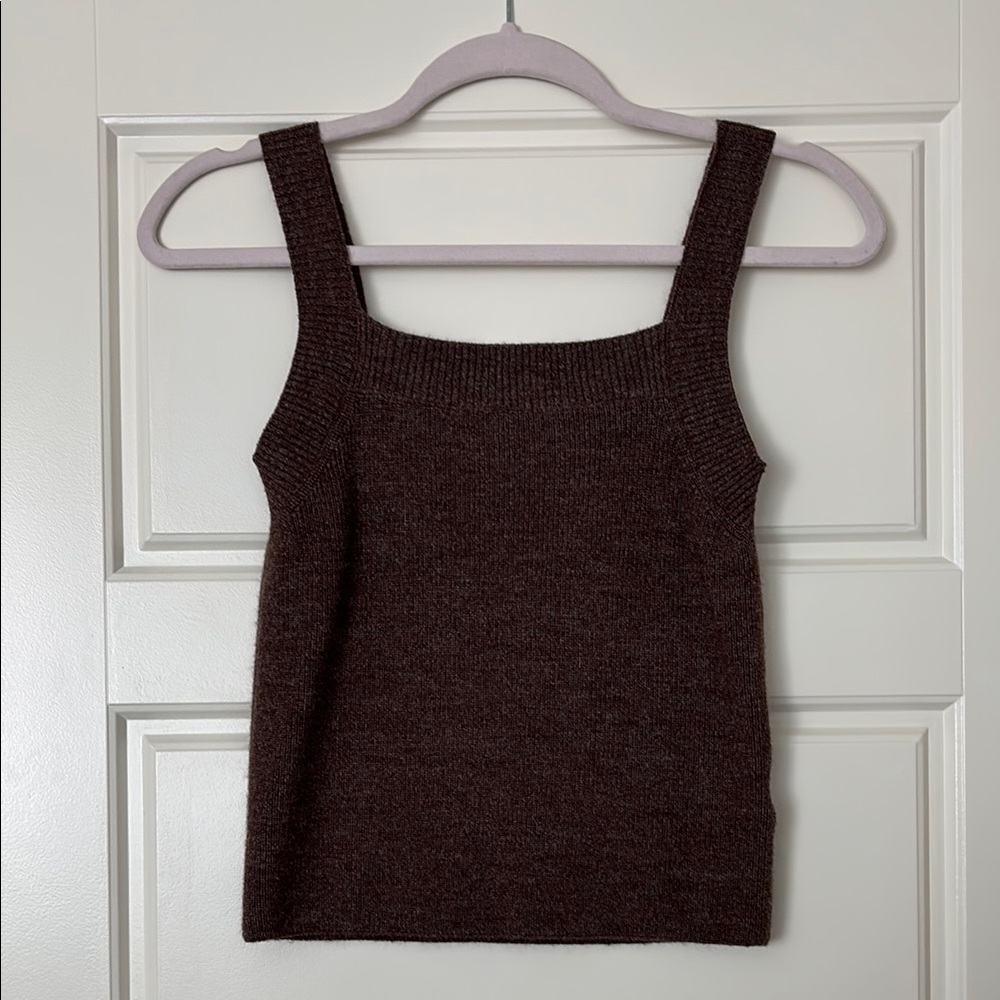Eggplant Purple Apron Marled Knit Women's Top